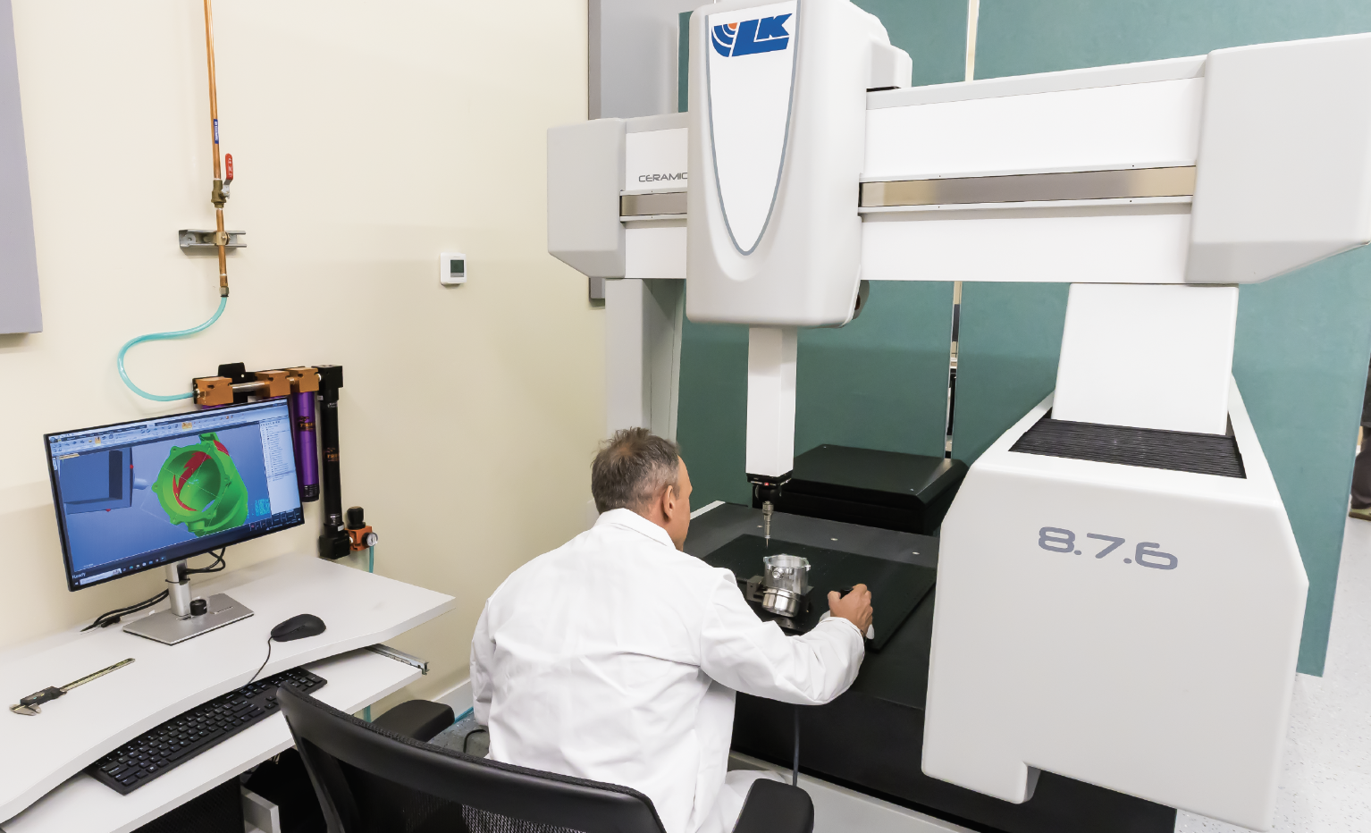 Vitesse has 9000+ archive programs in CMM Manager. When selecting LK Metrology’s CMMs software compatibility was a top priority. Lead Inspector David Curran.
